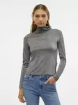 Vero Moda korkeakauluksinen glitterpaita Sarah musta/hopea - Naisten pitkähihaiset paidat - 137581 - 1