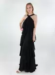Vero Moda pitkä frillahelmainen mekko Felicia Ruffle musta - Mekot ja tunikat - 138451 - 1