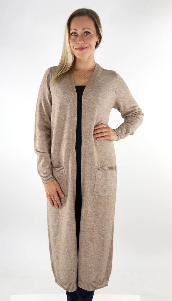 Only Neuletakki Lesly long beige - Naisten neuleet - 134311 - 1