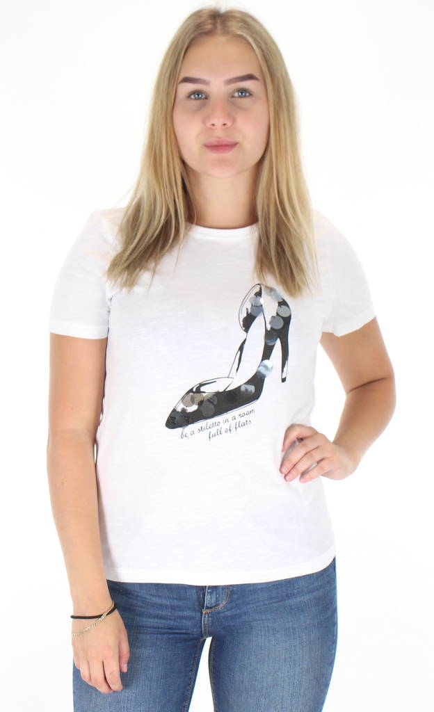 Only T-paita Caty valk/stiletto - Naisten T-paidat - 124301 - 1