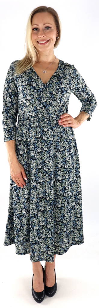 Only naisten kukkamekko Pella 3/4 china blue - Mekot ja tunikat - 134011 - 1