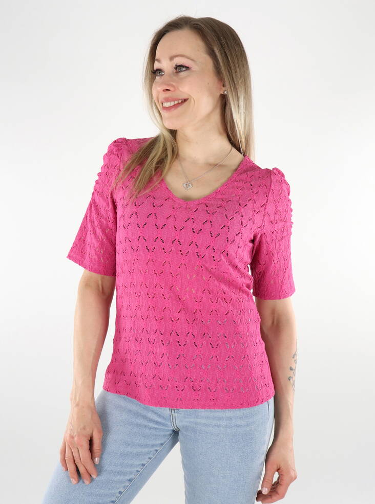 Only naisten t-paita Rosa V-neck pinkki - Naisten T-paidat - 136161 - 1