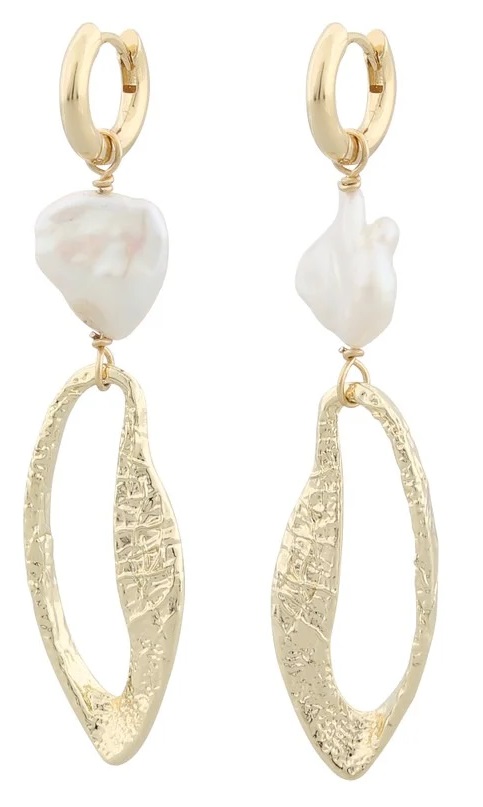 Snö of Sweden Korvakorut Florence pearl long gold/white - Korvakorut - 133811 - 1
