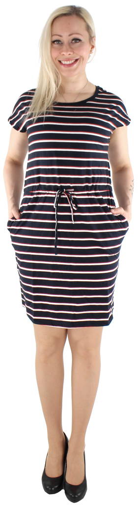 Vero Moda joustava trikoomekko April short tumman sininen raita - Mekot ja tunikat - 128811 - 1