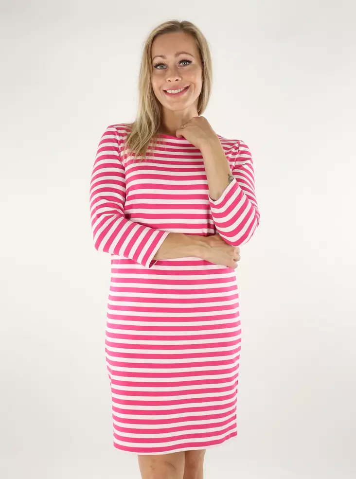Vila naisten Mekko Ninny 3/4 pinkki/valkoinen - Mekot ja tunikat - 136581 - 1
