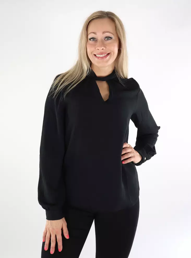 Vila naisten paita Surashil High Neck musta - Naisten pitkähihaiset paidat - 136801 - 1