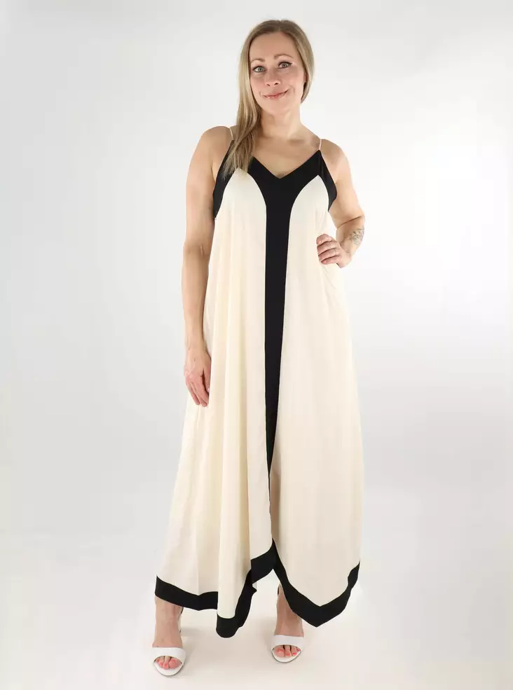 Only maksimittainen mekko Diana Long luonnonvalkoinen/musta - Mekot ja tunikat - 138581 - 1
