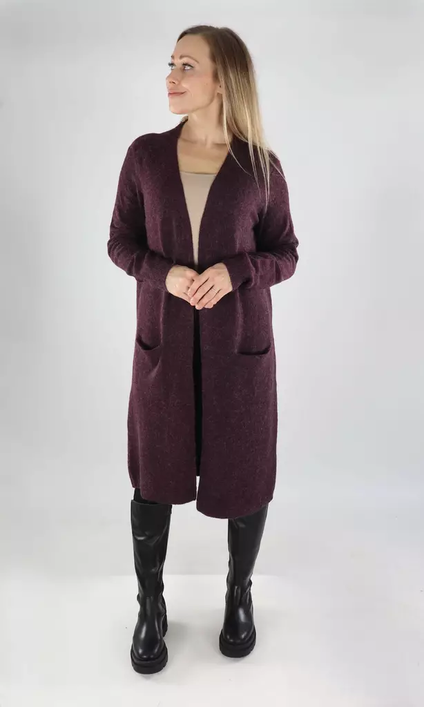 Vero Moda naisten neuletakki Doffy Long Open viininpunainen - Naisten neuleet - 139811 - 1