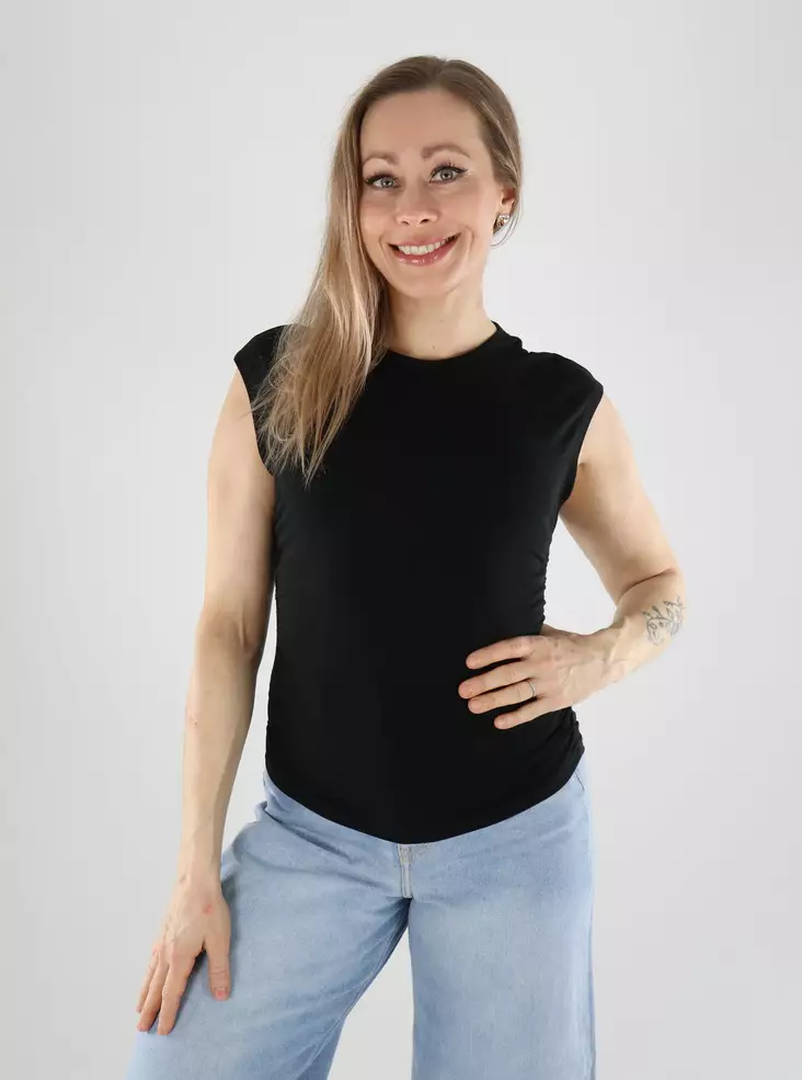 Only naisten toppi Mira ruching musta - Toppar för damer - 140831 - 1