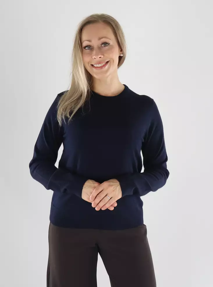 Aware by Vero Moda Tröja LS O-NECK ull night sky - Stickat för damer - 141471 - 1