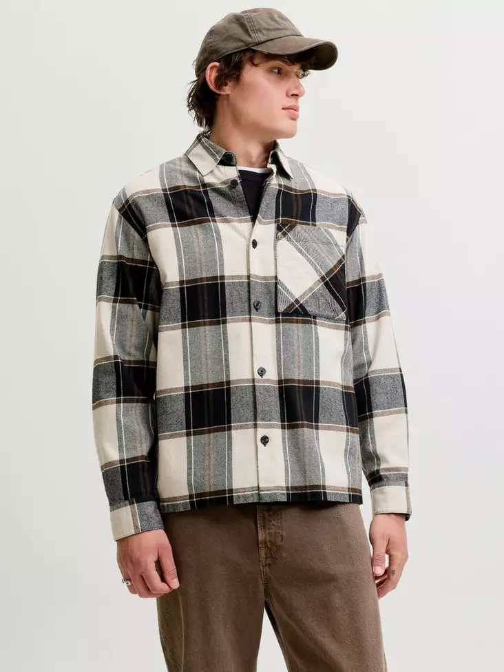 Jack&Jones JJEJACKSON ÖVERSKJORTA cloud dancer/rutig - Skjortor för herrar - 141531 - 1