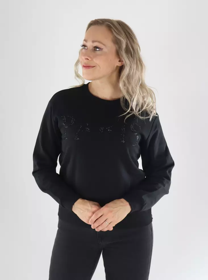 JDY naisten collegepusero Paris musta - Huvtröjor och sweatshirts - 141571 - 1