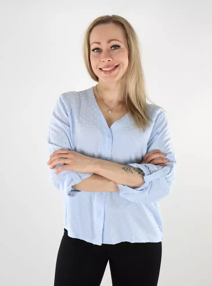 JDY paita Diana Life Dobby vaaleansininen - Naisten pitkähihaiset paidat - 137781 - 1