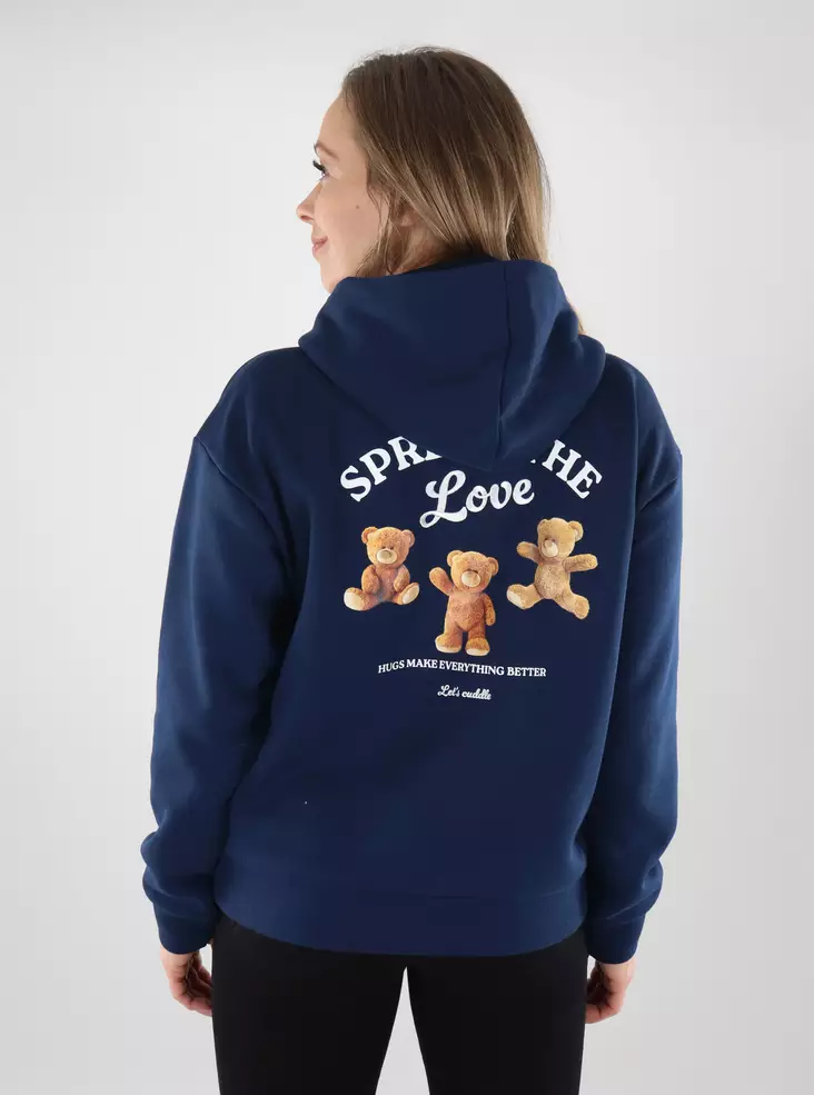 Only kuviollinen huppari Ricky tummansininen - Naisten hupparit ja colleget - 139891 - 1