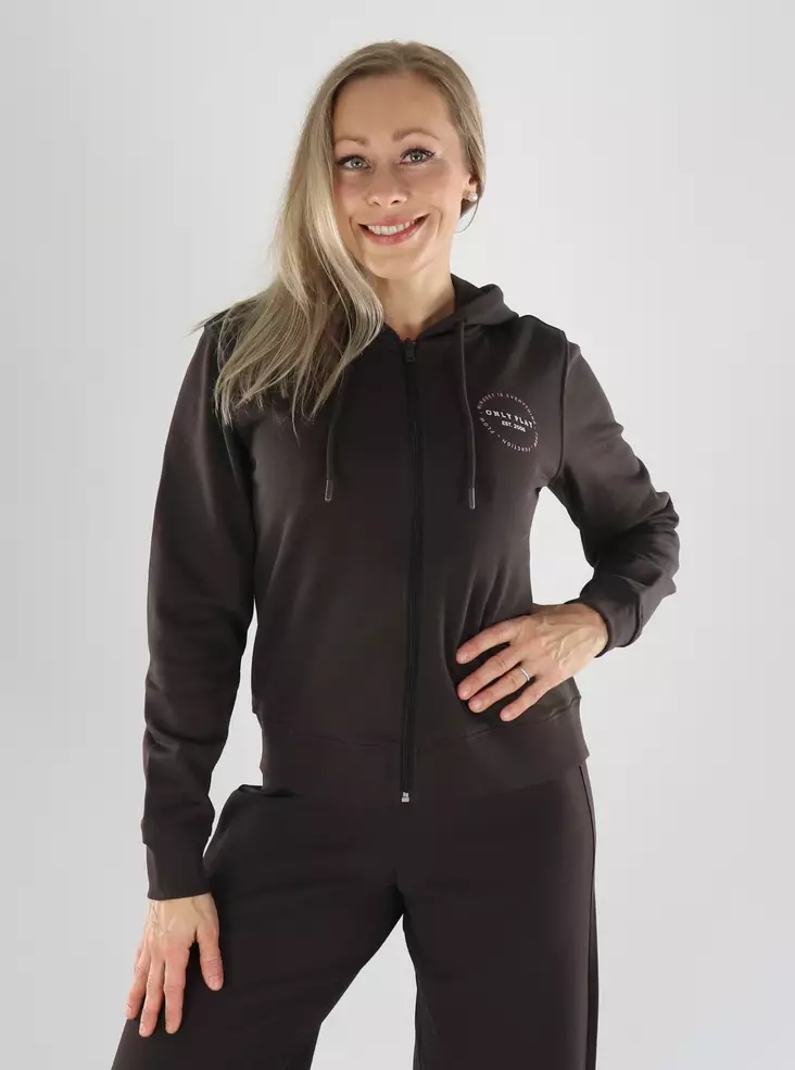 Only Play Sweatshirt ONPCAVA HOOD choklad - Sport huvtröjor och sweatshirts för damer - 141461 - 1