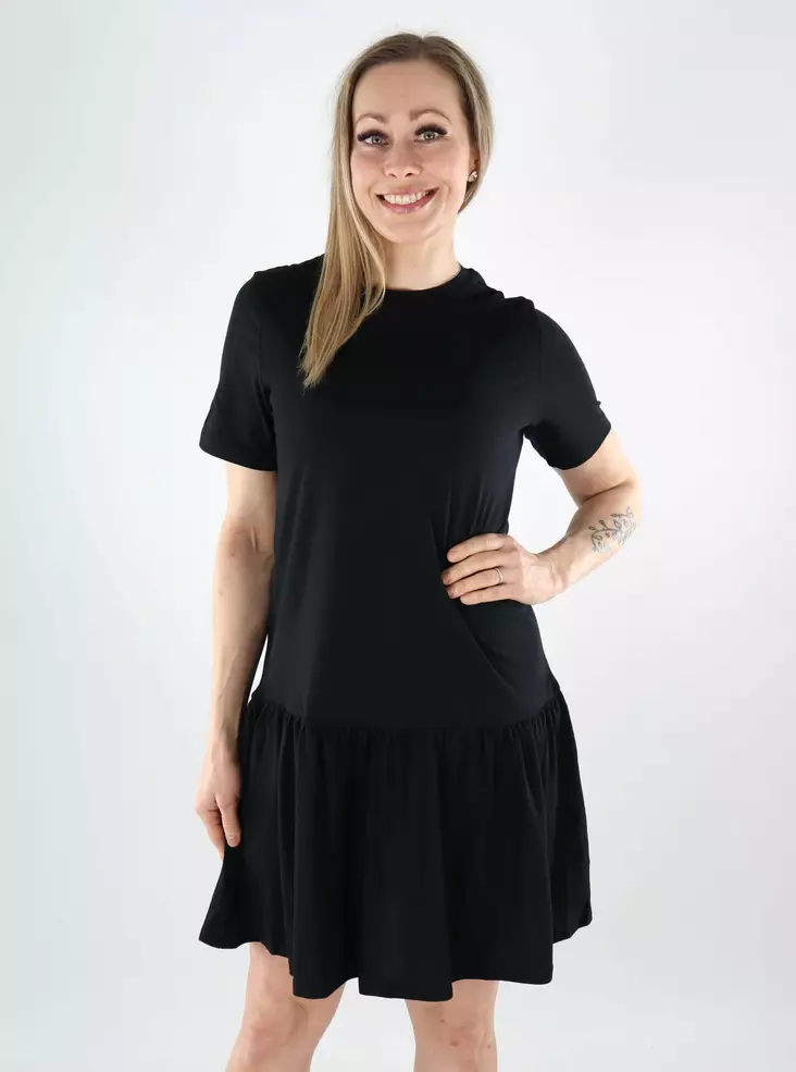 Pieces puuvillainen mekko Disso O-Neck musta - Mekot ja tunikat - 140681 - 1