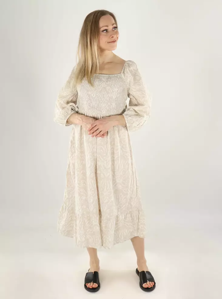 Vero Moda luomupuuvillainen mekko Dicthe beige - Mekot ja tunikat - 141021 - 1
