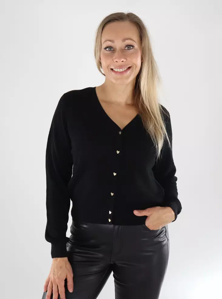 Vero Moda damkofta VNNEWLEX heart svart - Stickat för damer - 139151 - 1