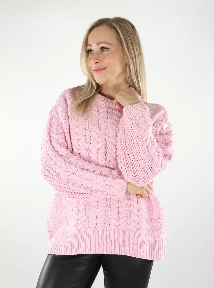 Vero Moda naisten palmikkoneule Sveacable Pullover vaaleanpunainen - Naisten neuleet - 136951 - 1