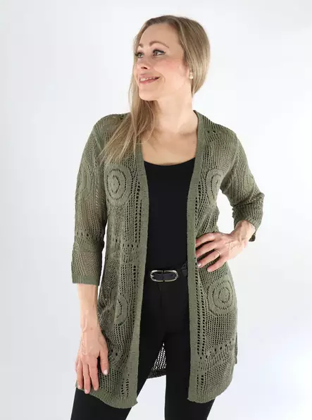 JDY naisten kimono/neuletakki Kofi 3/4 vihreä - Naisten neuleet - 138542 - 1