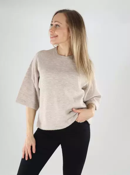 Only naisten neule Simoni Pullover 3/4 beige - Naisten neuleet - 139692 - 1