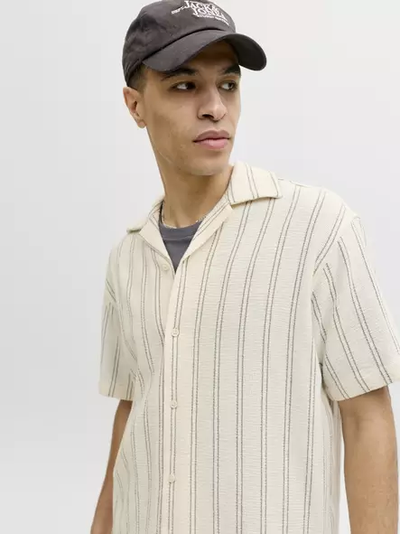 Jack&Jones Kauluspaita Coba antique white/stripes - Miesten kauluspaidat - 140992 - 2