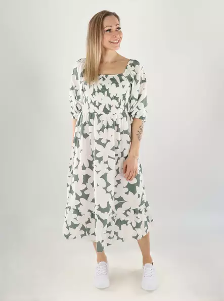 Vero Moda naisten luomupuuvillainen mekko Dicthe vihrea/kuviollinen - Klänningar och tunikor - 141022 - 1