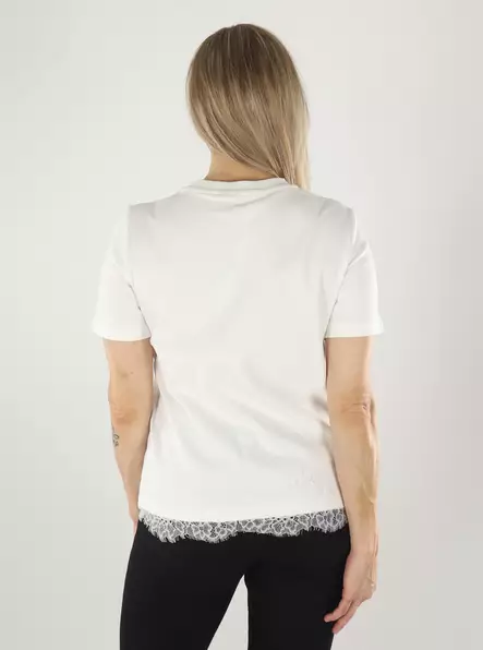 Vero Moda naisten T-Paita Sara lace valkoinen - Naisten T-paidat - 142042 - 2