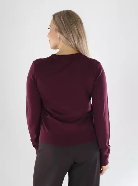 Aware by Vero Moda Tröja LS O-NECK WOOL catawba grape - Stickat för damer - 141472 - 2