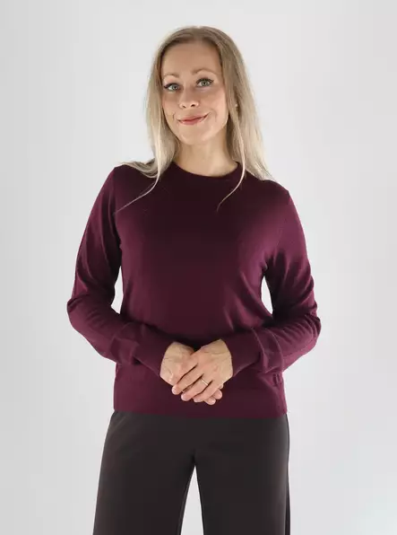 Aware by Vero Moda Tröja LS O-NECK WOOL catawba grape - Stickat för damer - 141472 - 1