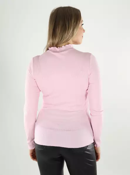 JDY naisten korkeakauluksinen paita Fransiska Life vaaleanpunainen - Naisten pitkähihaiset paidat - 140062 - 2