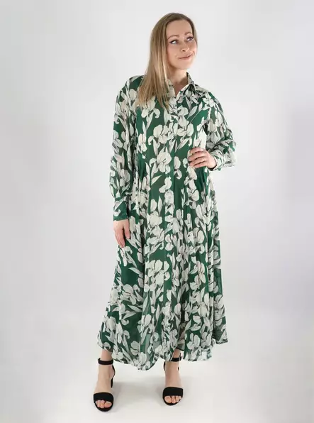 Vero Moda mekko Aubrie LS Ankle Shirt Dress vihreä - Klänningar och tunikor - 140322 - 1