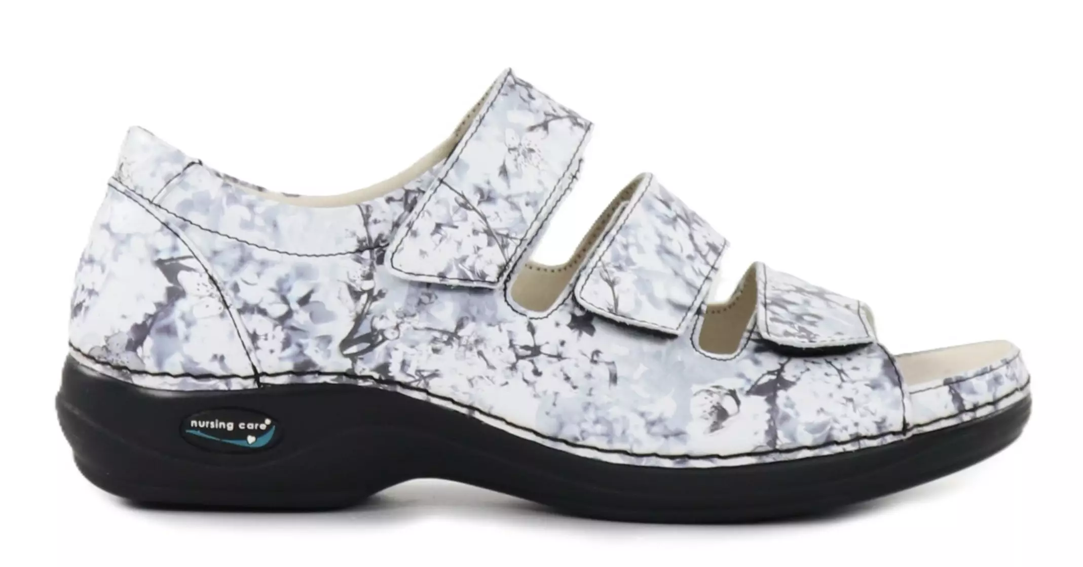 Nursing Care konepestävät aitonahkaiset työkengät WG19F13 harmaa kukka