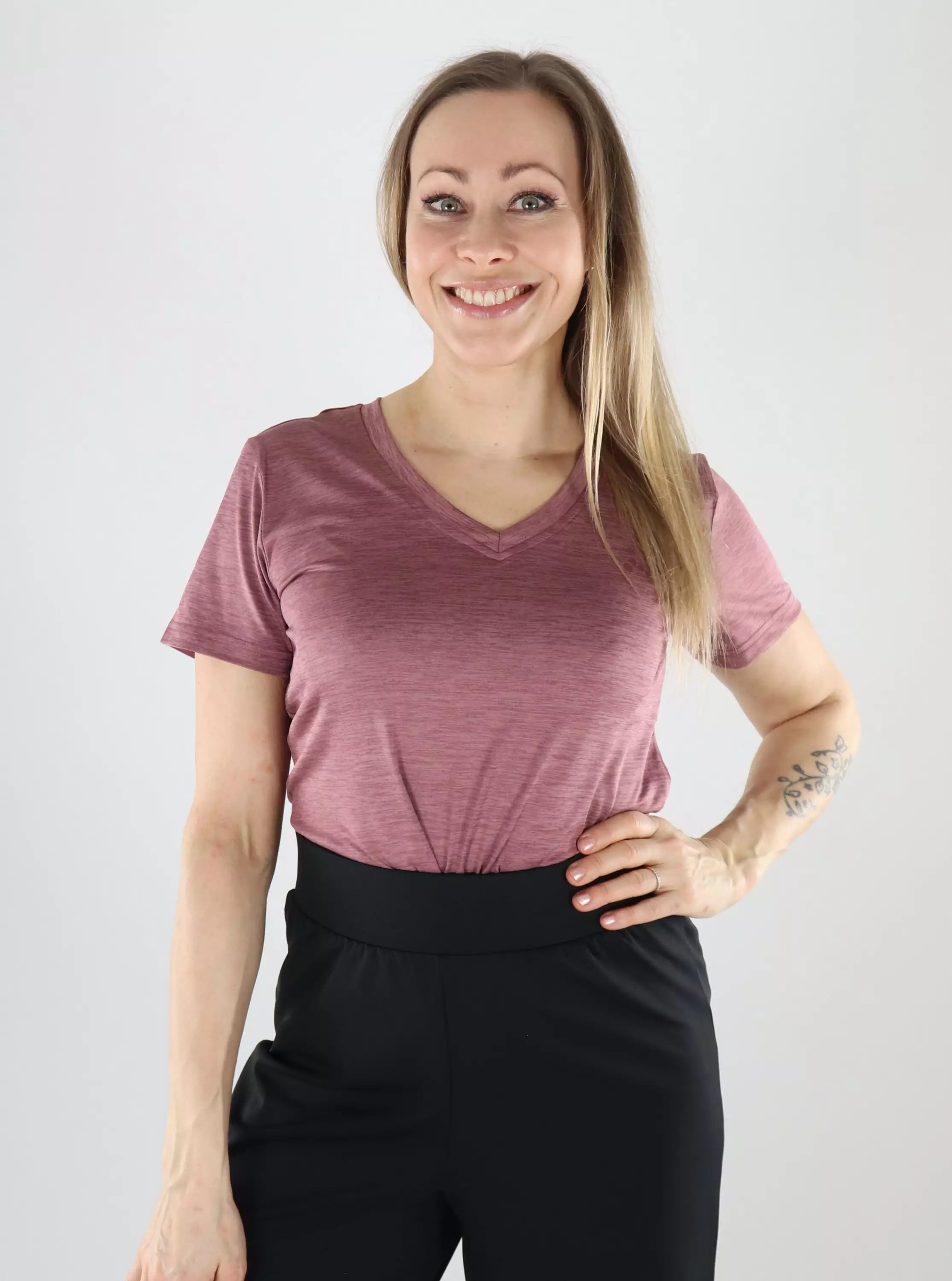 Only Play naisten t-paita Core Life vanha roosa