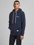 Jack & Jones miesten vetoketjuhuppari Tons hood, tumman sininen, ruskea - Miesten hupparit - 129052 - 1