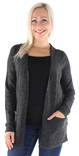 Vero Moda naisten avoin neuletakki huppu Doffy hood musta - Naisten neuleet - 129232 - 1