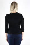 Vero Moda naisten ribbipaita Serena 3/4 sleeve musta - Naisten pitkähihaiset paidat - 129952 - 2