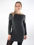 JJXX off shoulder-mallinen neulemekko Evi tummanharmaa - Naisten neuleet - 137452 - 1