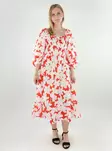 Vero Moda kukkakuviollinen mekko Dicthe Square punainen/valkoinen - Mekot ja tunikat - 138462 - 1