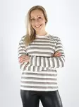JJXX naisten puuvillainen paita Sophia stripe ruskea/valkoinen - Långärmade tröjor för damer - 141682 - 1