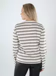 JJXX naisten puuvillainen paita Sophia stripe ruskea/valkoinen - Långärmade tröjor för damer - 141682 - 2