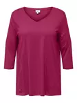 Only Carmakoma pluskoon paita Bonnie 3/4 A-Shape pinkki - Naisten pitkähihaiset paidat - 136862 - 1