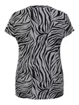 Only Carmakoma pluskoon seeprakuviollinen t-paita Fyrla V-Neck harmaa/musta - Naisten T-paidat - 137922 - 2