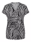 Only Carmakoma pluskoon seeprakuviollinen t-paita Fyrla V-Neck harmaa/musta - Naisten T-paidat - 137922 - 1