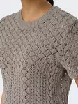 Only naisten neulottu t-paita Saga O-Neck vaaleanruskea - Naisten T-paidat - 138042 - 3
