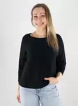 Vero Moda naisten puuvillaneule New Nora 3/4 Boatneck musta - Naisten neuleet - 140132 - 1