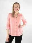 Vero Moda naisten raidallinen kauluspaita Bumpy Shirt koralli - Naisten kauluspaidat ja puserot - 137942 - 1