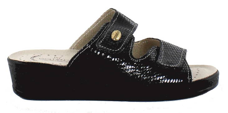 Golden Fit Pistokkaat 714 musta kiila - Naisten työkengät - 125922 - 1