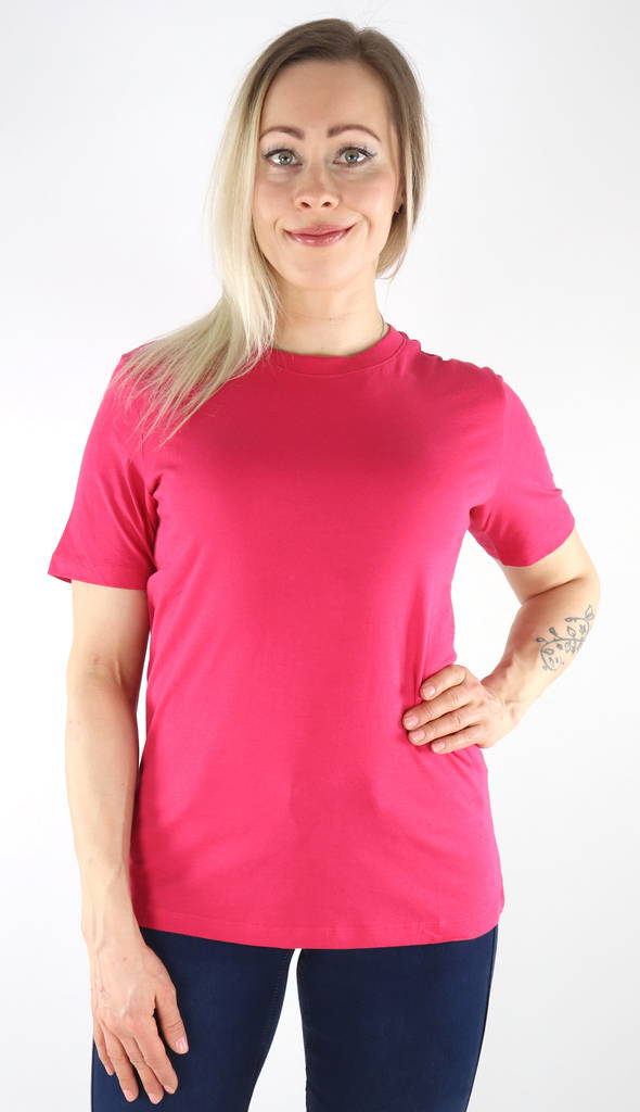 JJXX naisten pinkki T-Paita Anna regular bright rose - Naisten T-paidat - 130492 - 1