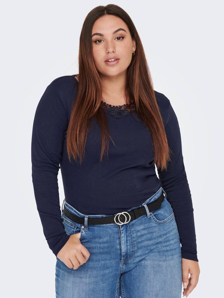 Only Carmakoma naisten pluskoon Paita Kiraz lace - Naisten pitkähihaiset paidat - 132012 - 1